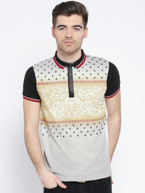 

Fort Collins Men Grey Printed Polo Collar T-shirt