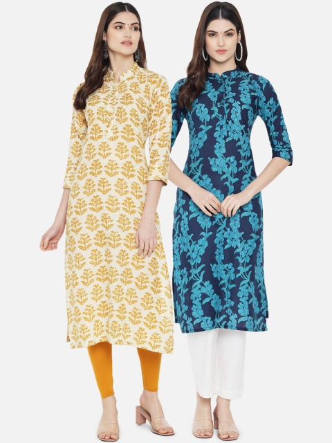 

arangya Women Multicoloured Floral Printed Floral Kurta, Multi