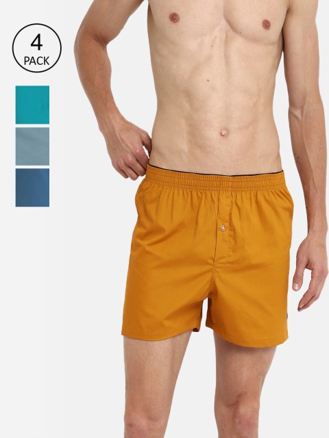 

Almo Wear Men Pack of 4 Pure Cotton Boxers B002-S-MSGSTTT, Multi