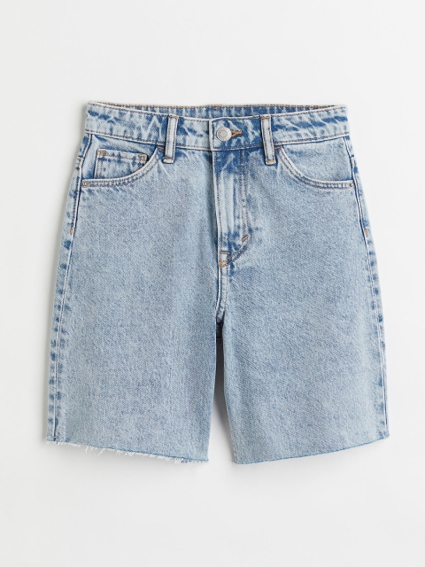 

H&M Girls Cotton Denim Bermuda Shorts, Blue