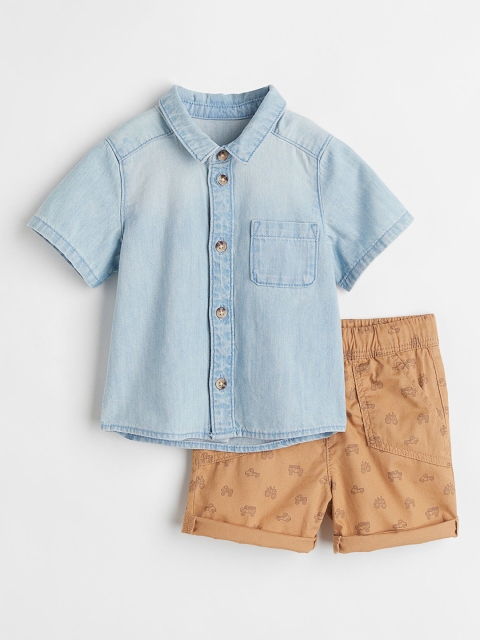 

H&M Boys Beige & Blue 2-piece Cotton Set