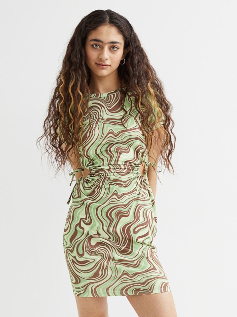

H&M Women Green Cut-Out Dress