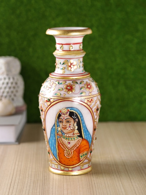 

Aapno Rajasthan Multi-Coloured Printed Marble Flower Vases