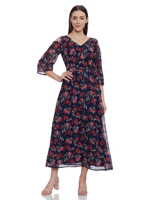 

Bene Kleed Women Navy Blue Floral Maxi Dress