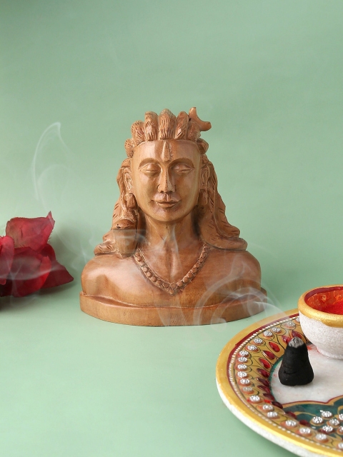 

RDK Beige Solid Adiyogi Sandalwood Showpieces