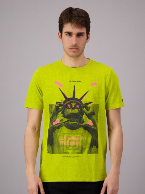 

FREESOUL Men Lime Green Printed T-shirt
