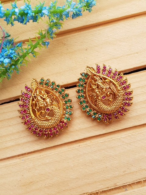 

GRIIHAM Gold Plated Multicoloured Chandbalis Earrings