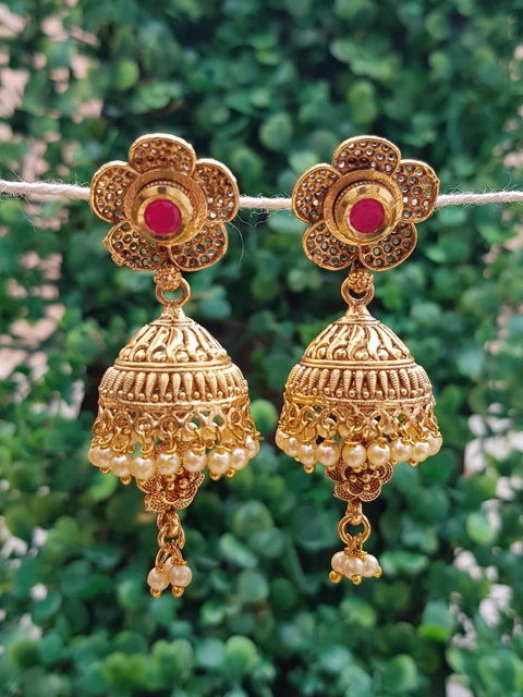 

GRIIHAM Multicoloured Contemporary Jhumkas Earrings, Multi