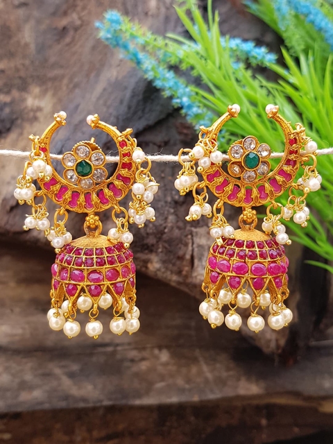 

GRIIHAM Multicoloured Contemporary Jhumkas Earrings, Multi