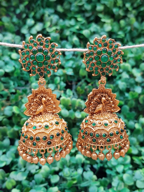 

GRIIHAM Multicoloured Contemporary Jhumkas Earrings, Multi