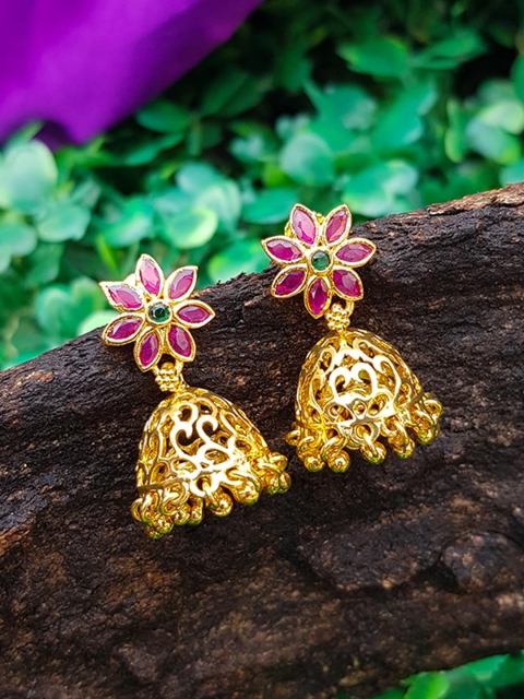 

GRIIHAM Multicoloured Contemporary Jhumkas Earrings, Multi
