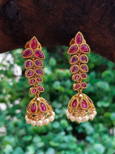 

GRIIHAM Multicoloured Contemporary Jhumkas Earrings, Multi