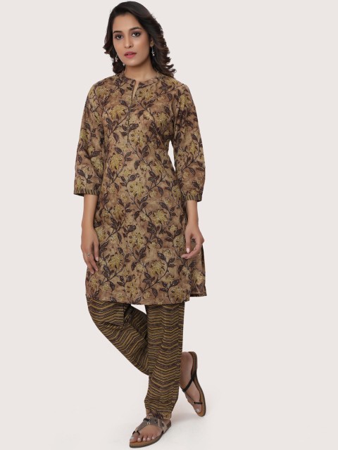 

ZRI Women Brown Floral Printed Floral Kurta