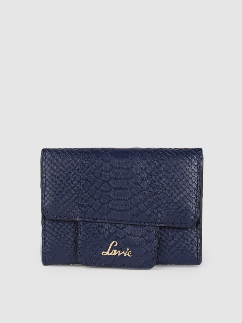 

Lavie Women Navy Blue Textured Three Fold Wallet