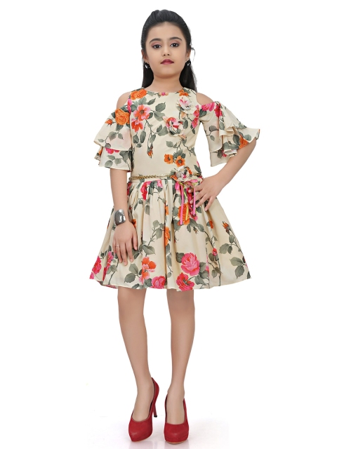 

Tiny Girl Beige Floral Dress