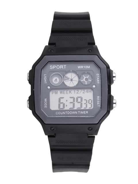 

Fantasy World Kids Grey Patterned Dial & Black Straps Digital Multi Function Watch