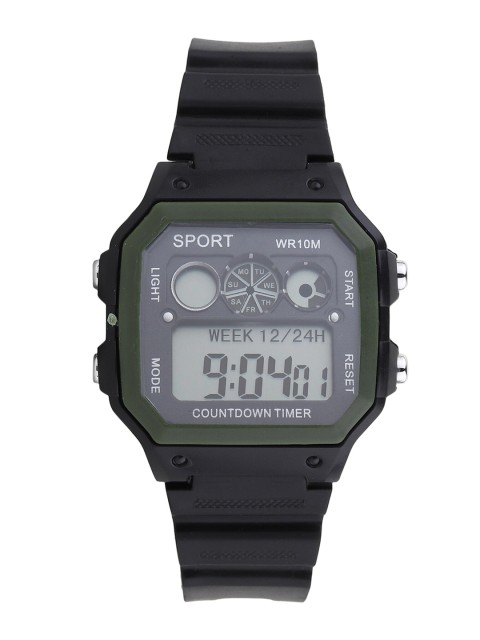 

Fantasy World Unisex Kids Grey Dial & Black Straps Digital Multi Function Watch, Green