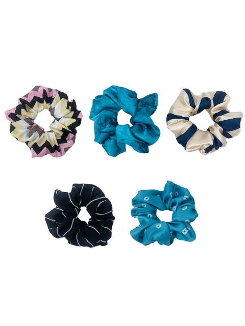 

Mint & Oak Women Blue & Black Set of 5 Ponytail Holders