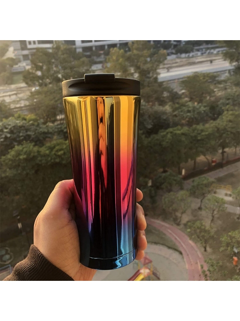 

Frabble8 Gold-Toned & Fuchsia Solid Stainless Steel Glossy Water Bottle