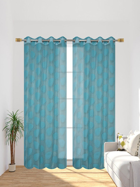 

Molly & Michel Turquoise Blue & Blue Set of 2 Ethnic Motifs Long Door Curtain