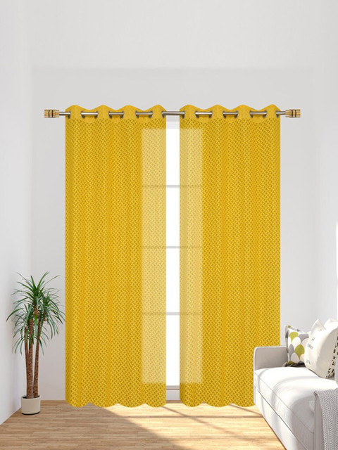 

Molly & Michel Yellow Set of 2 Geometric Door Curtain