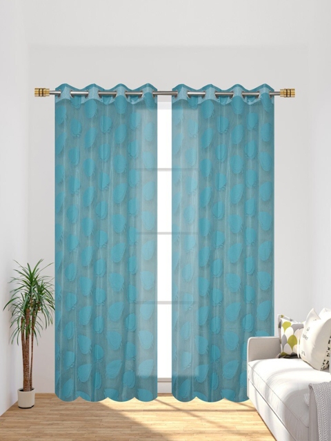 

Molly & Michel Turquoise Blue & Navy Blue Set of 2 Ethnic Motifs Door Curtain