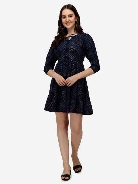 

Sitaram Designer Navy Blue Mini Dress