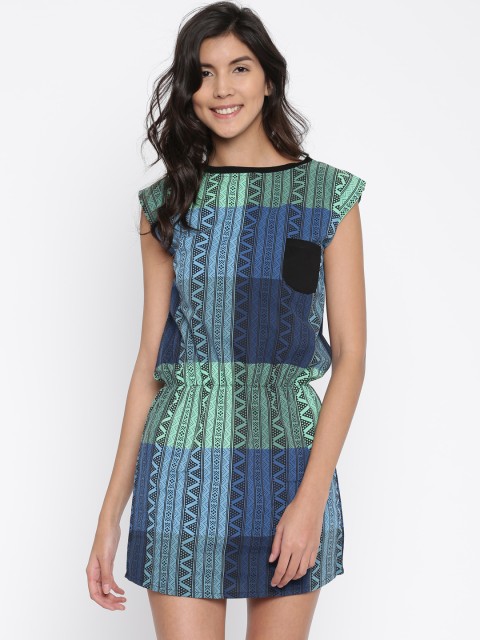 

Clt.s Women Blue & Green Printed Beach Dress