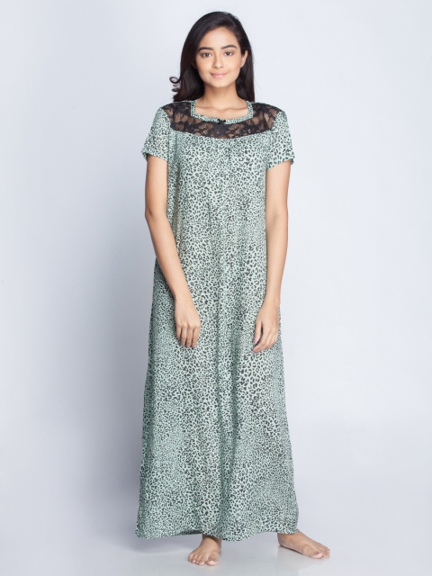 

Clt.s Green Women Printed Nightdress