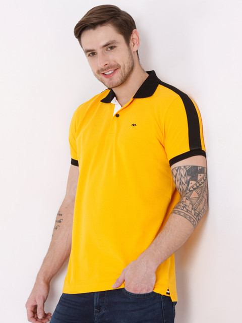 

Mufti Men Yellow Polo Collar Pure Cotton T-shirt