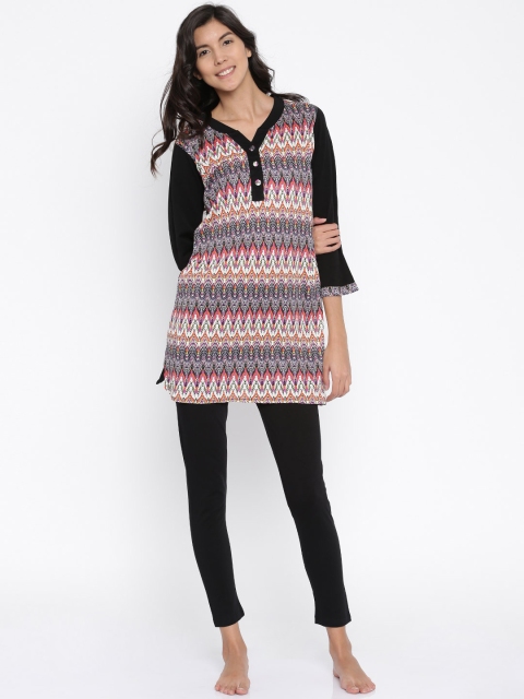 

Clt.s Black Printed Lounge Set C353