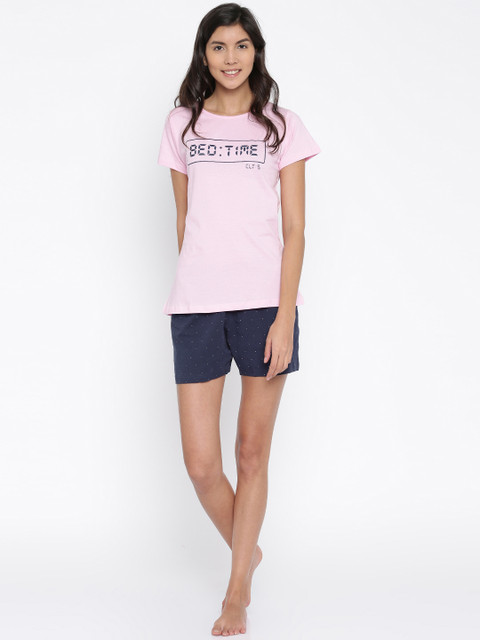 

Clt.s Pink & Navy Printed Lounge Set C354