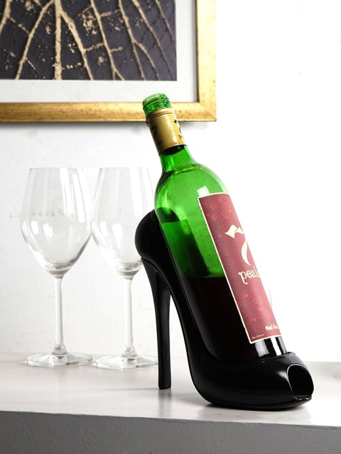 

THE ARTMENT Black Solid Minimalist Stiletto Wine Bottle Holder