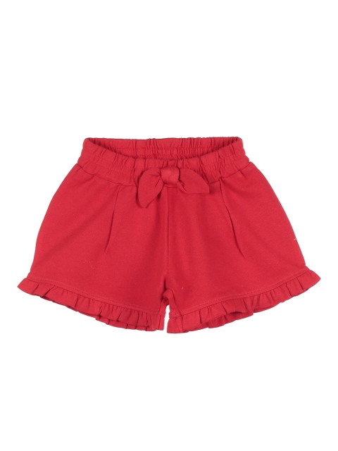

Lil Lollipop Girls Red Pure Cotton Slip-On Shorts