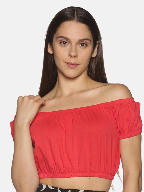 

OHA BOY Red Off-Shoulder Crop Top