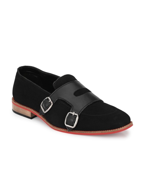 

KLEAT Men Black Solid Formal Monk Shoes