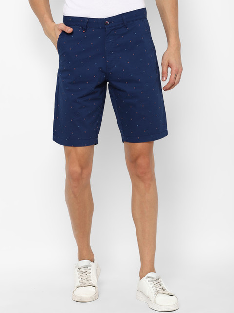 

Louis Philippe Sport Men Navy Blue Printed Slim Fit Shorts