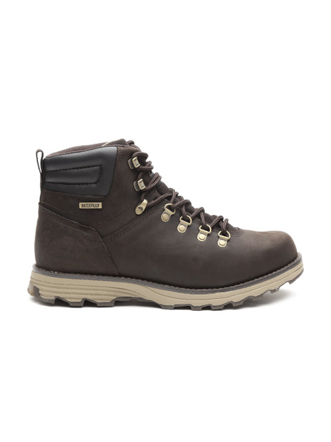 

CAT Men Coffee Brown Mid-Top Flat Boots