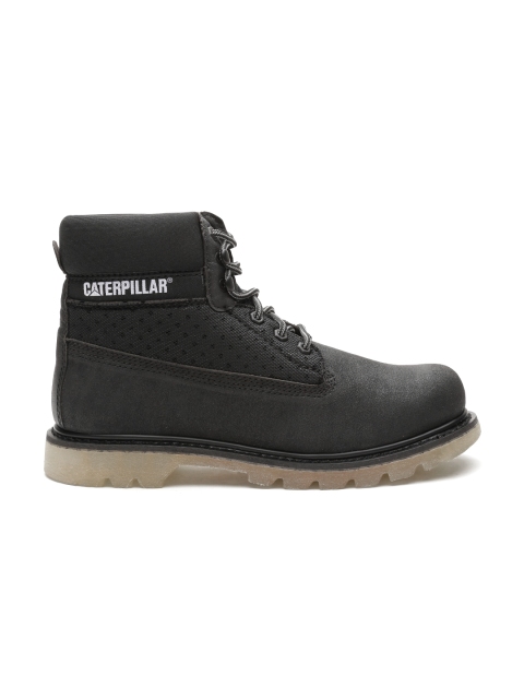 

CAT Men Black Solid High-Top Flat Boots