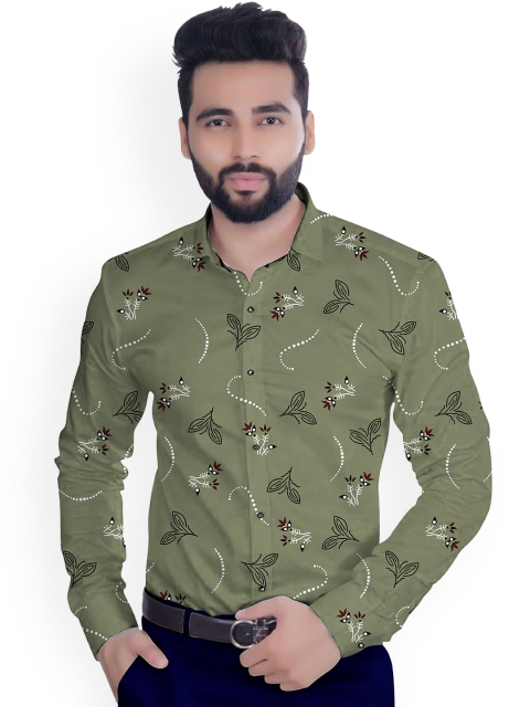 

Fashion Basket Men Green & Black Floral Printed Unstitch Shirt Fabric