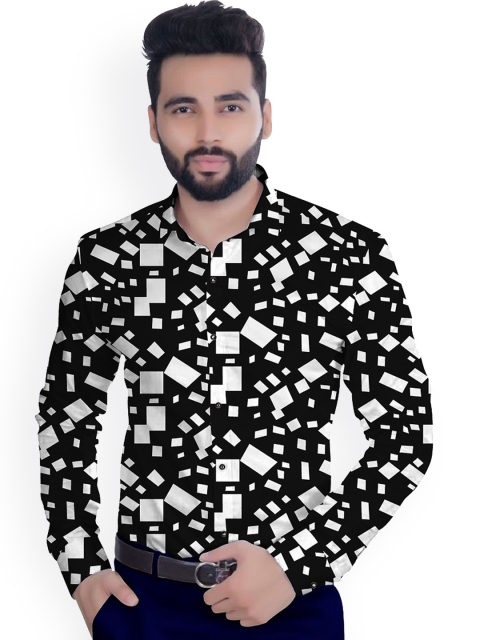 

Fashion Basket Men Black & White Printed Unstitch Shirt Fabric