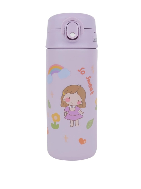 

iSWEVEN Purple Printed Double Wall Vacuum Insulated Water Bottle 450 ml