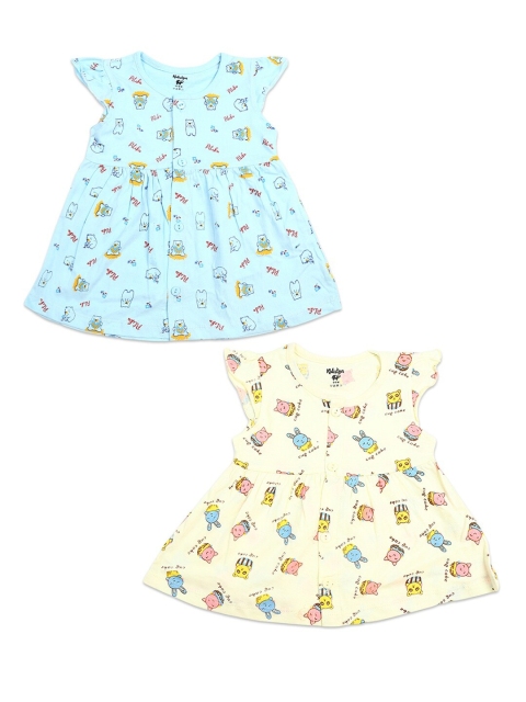 

V-Mart Pack of 2 Yellow & Turquoise Blue A-Line Dress