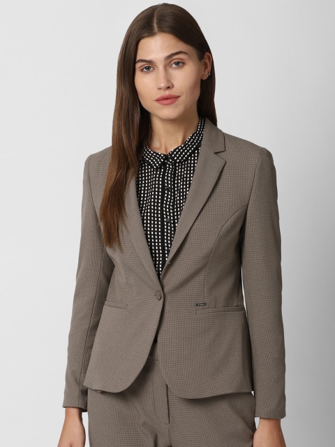 

Van Heusen Woman Grey Solid Single Breasted Formal Blazer