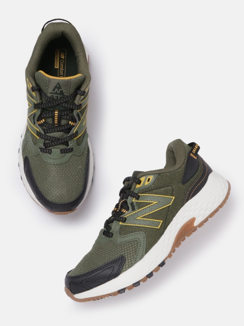 

New Balance Men Olive Green 410 Woven Design Trail Running Shoes