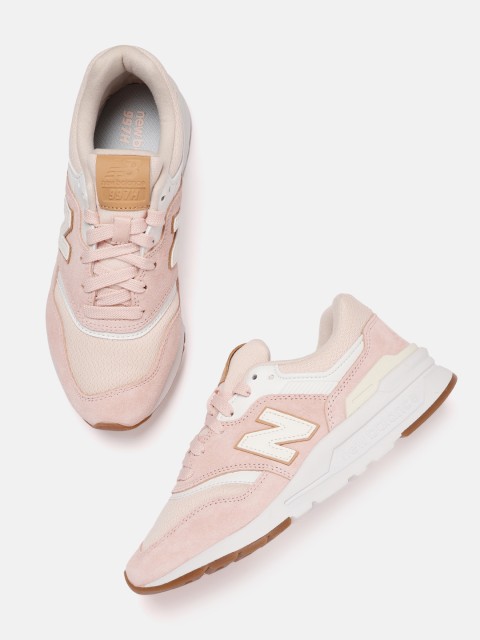 

New Balance Women Pink & Peach-Coloured Colourblocked Suede Sneakers