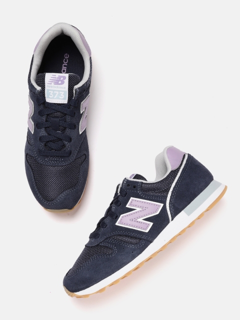 

New Balance Women Blue Woven Design Suede Sneakers