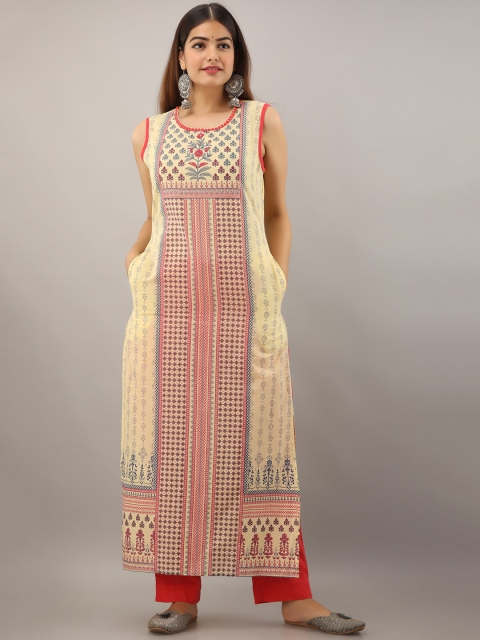 

PREKSHA Women Multicoloured Embroidered Sequinned Kurta with Palazzos, Multi