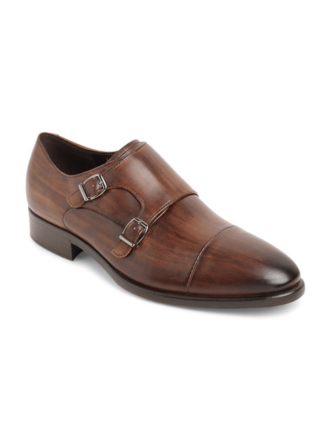 

ECCO Men Brown Solid European Dress Leather Formal Monk Shoes