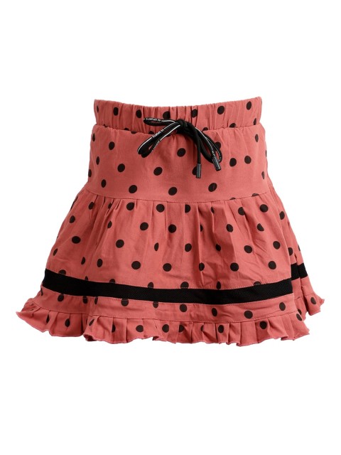 

V-Mart Girls Coral & Black Printed Gathered Above Knee-Length Skirts
